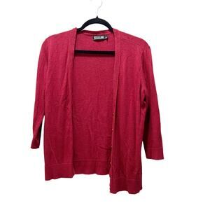 7th Avenue Design Studio New York & Co Cardigan Sweater Red Long Sleeve Sz L